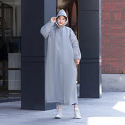 Due giacche da pioggia a doppia faccia per adulti, poncho liscio, tour outdoor, giacca da pioggia leggera in EVA con cappello, grigio