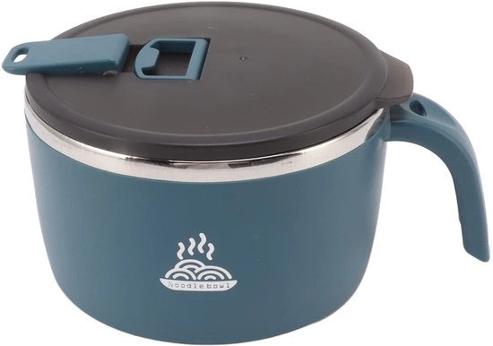 Casseruola 900 Ml - Ciotola per Minestra in Acciaio Inossidabile - Copertura/Supporto per Smartphone - Borsa Pratica per Pic-Nic - Molteplici Uso - Resistente al Calore - Ciotola per Minestra