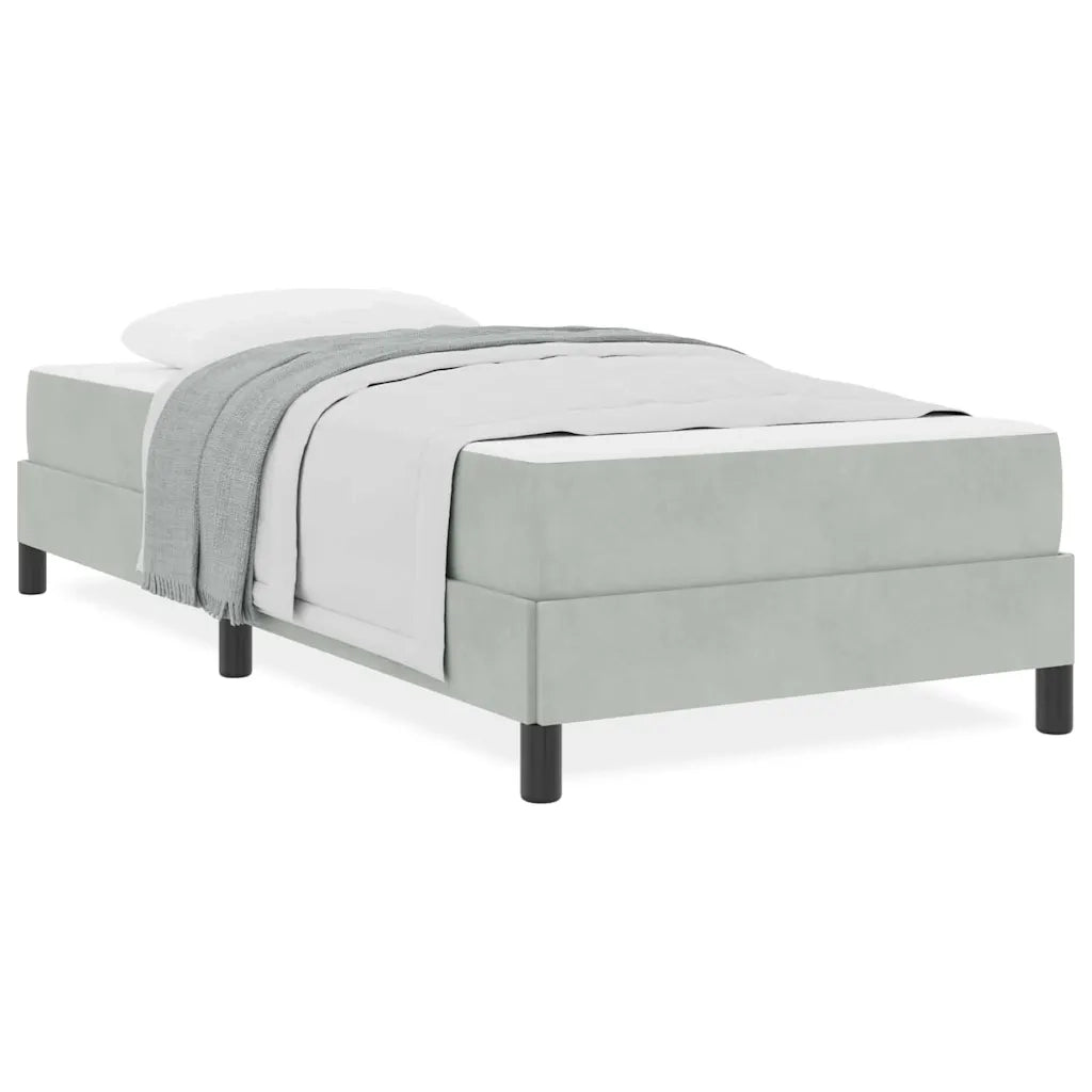 vidaXL Letto box spring con materasso Grigio chiaro 100 x 200 cm
