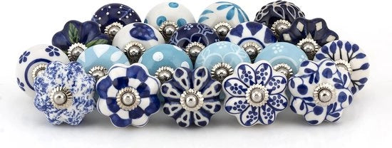 Set di 20 Knoppi per Scatole e Mobili a mano dipinti in ceramica