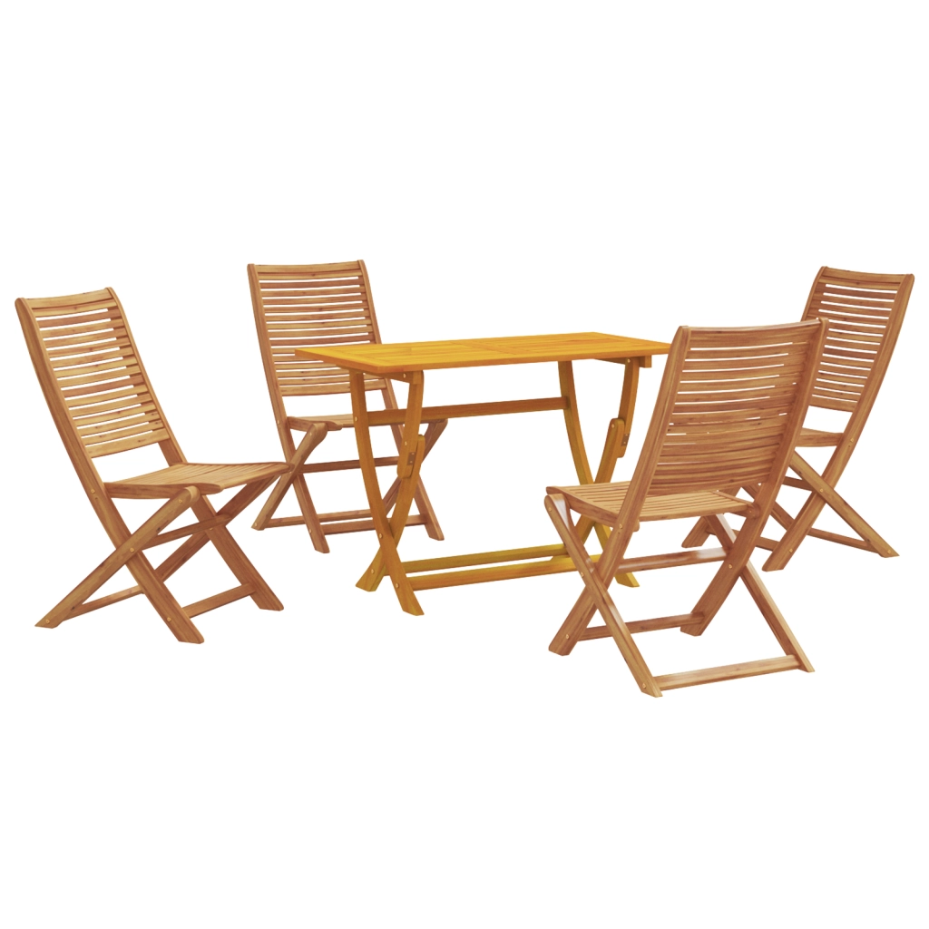 Set da Pranzo da Giardino in 5 Pezzi Legno Massello di Acacia