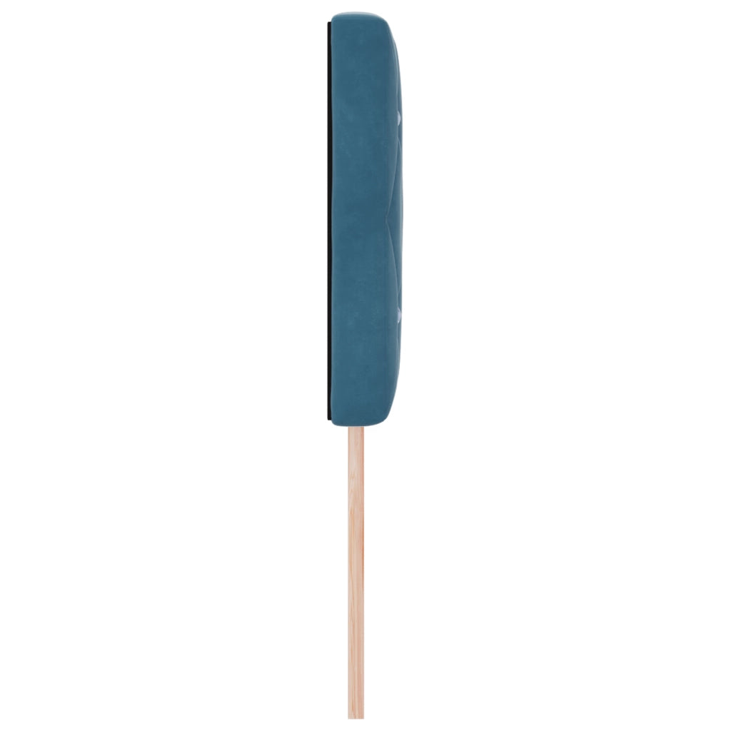 Testiera  con bottoni in cristallo imbottita blu scuro 140 cm in velluto