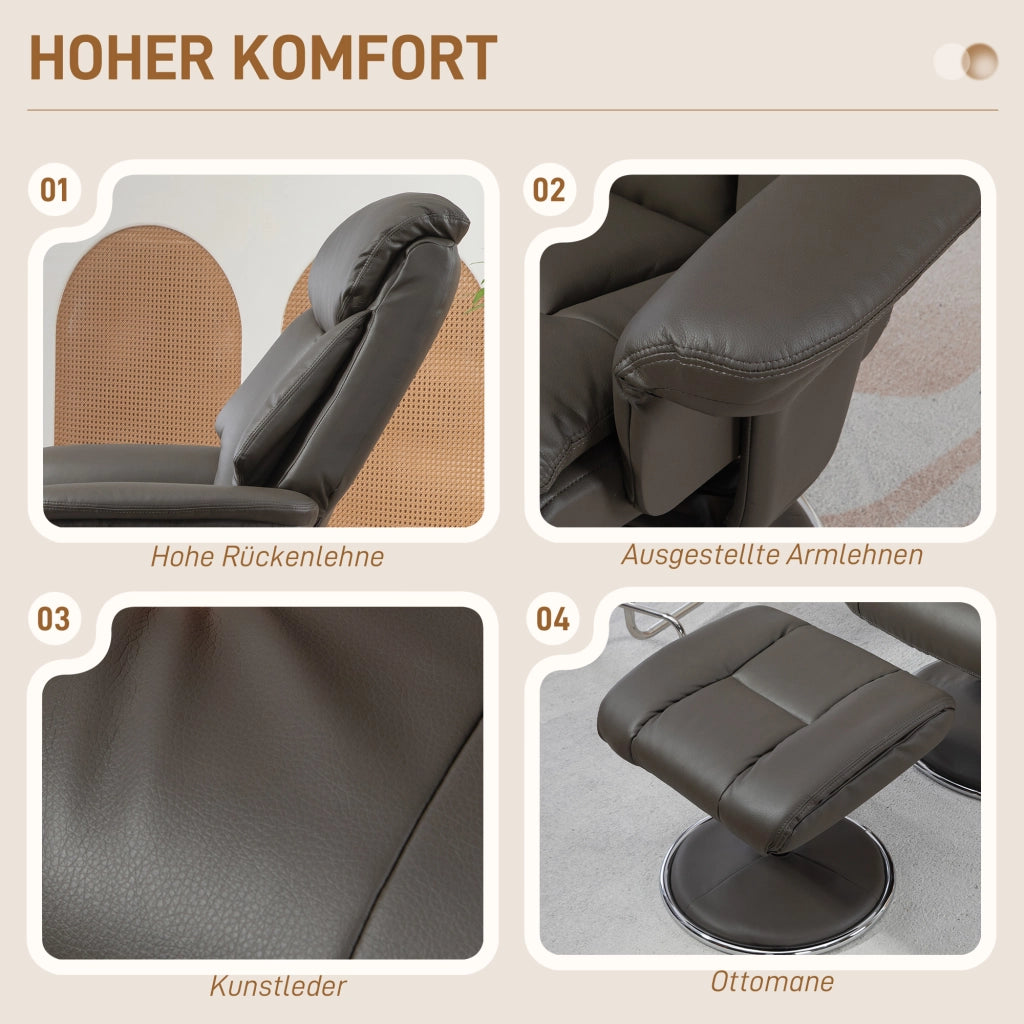Poltrona Relax Reclinabile Massaggiante ¨C Zephmum ¨C Similpelle Grigio