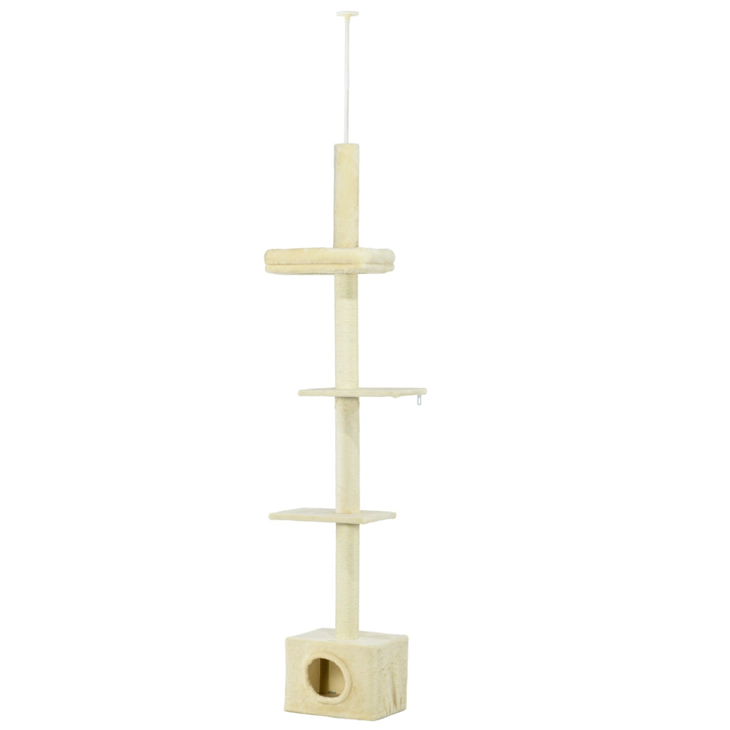 Tiragraffi per gatti ¨C Xylo ¨C altezza regolabile 240-270 cm 4 livelli con cuccia