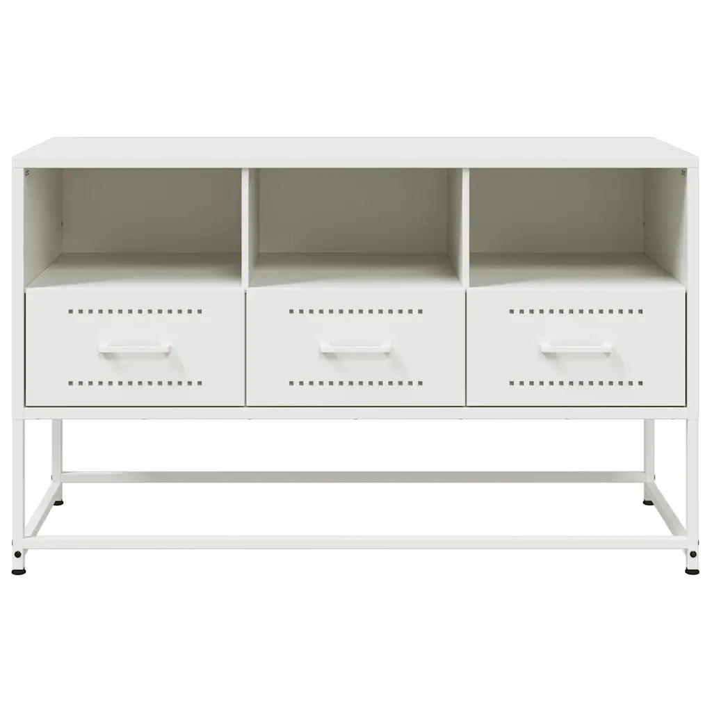 vidaXL Mobile TV Bianco 100,5x39x60,5 cm in Acciaio