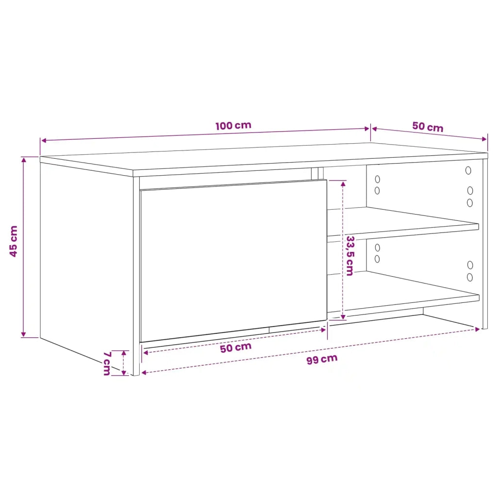 Tavolino da salotto Rovere Artigianale 102 x 50 x 45 cm 8017375