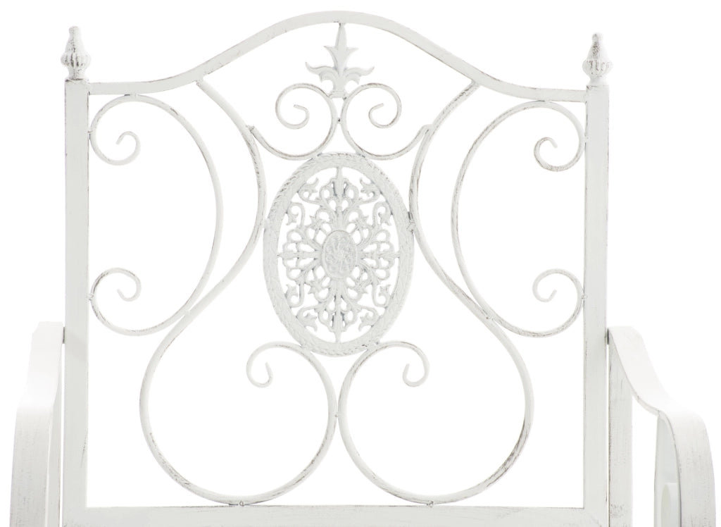 Set di 2 sedie da giardino Punjab con braccioli bianco antico