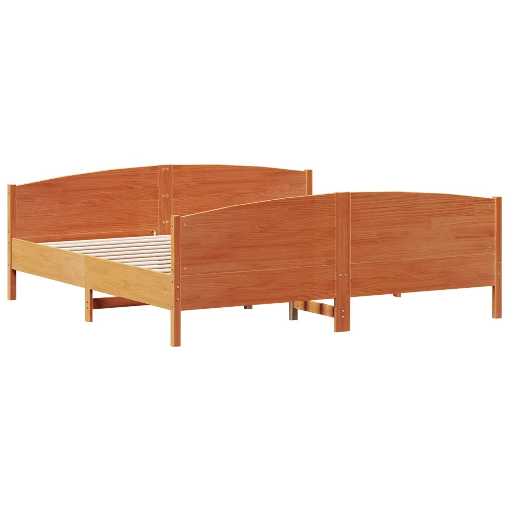 Giroletto senza Materasso Marrone Cera 180x200 cm Legno di Pino 3216166
