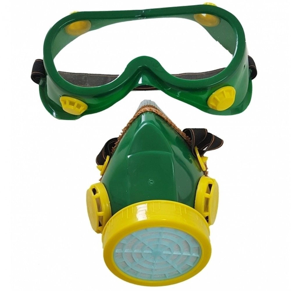 Trade Shop - Occhiali Maschera Con Respiratore Filtro Antipolvere Gas Protezione Sicurezza -