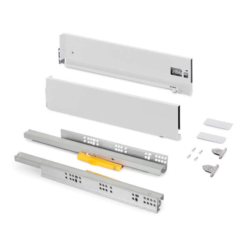 Cassetto Vertex Push Sincro con regolazione 3D, altezza 131mm, 40kg, profondità 350mm, Acciaio, Grigio antracite