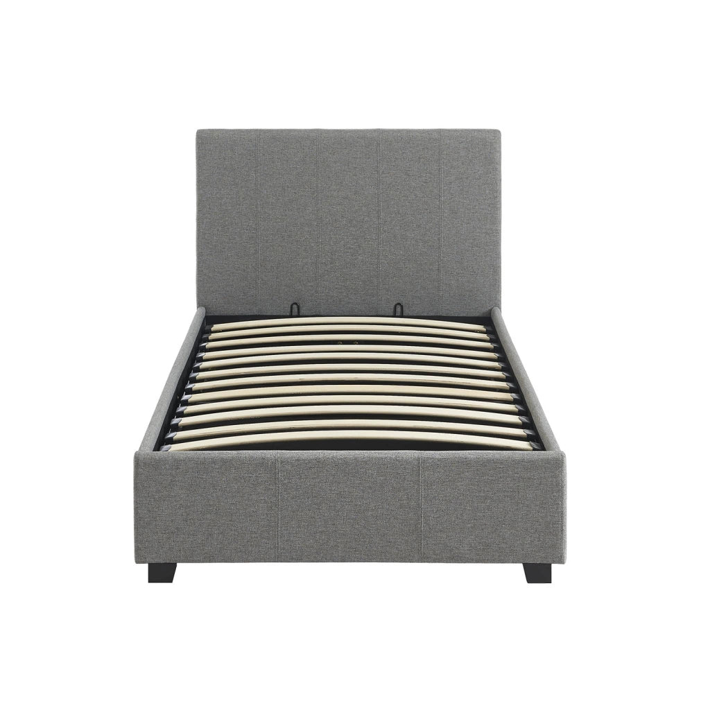 Letto a cassettone con rete a doghe 90x190cm, velluto a coste fini,
