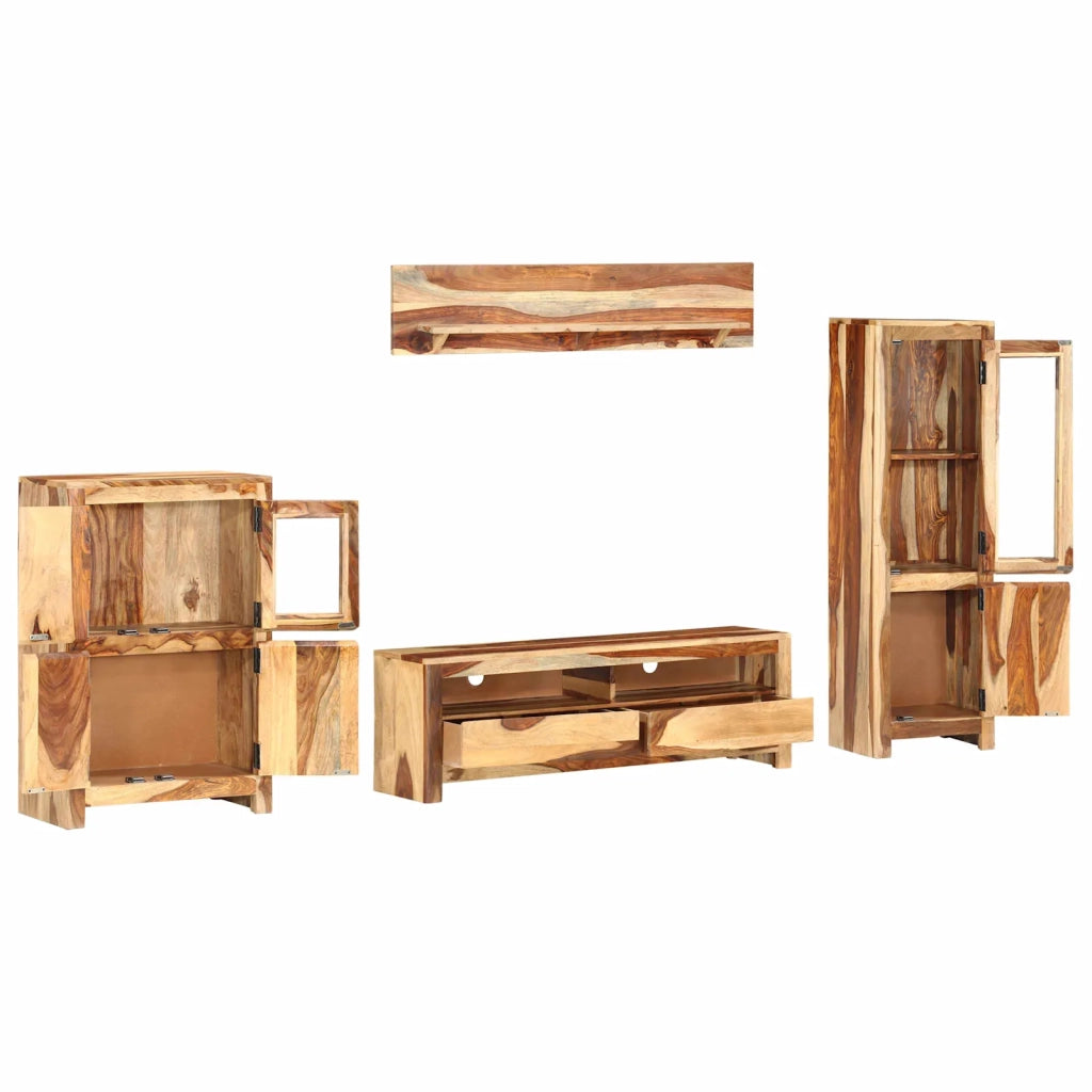 Set di Unità TV con cassetto Montaggio a parete Marrone legno 286380