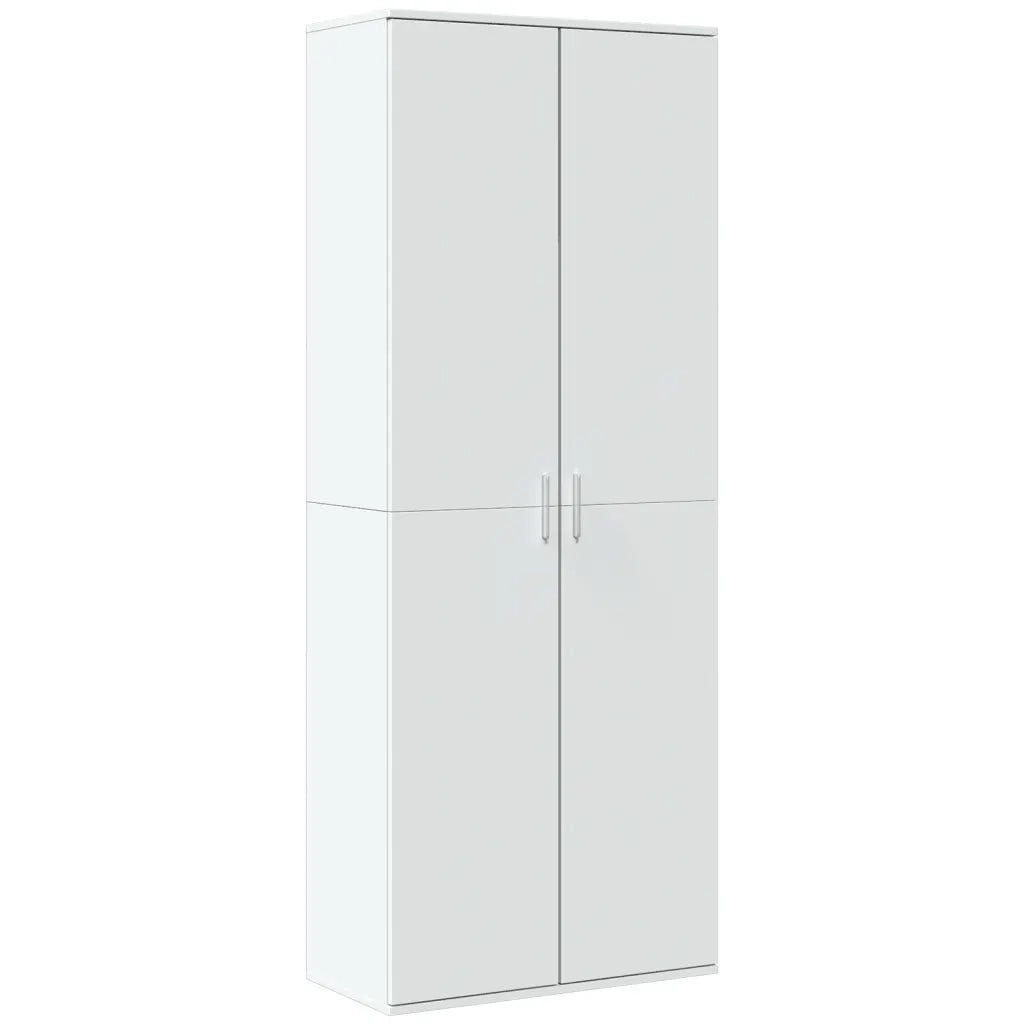 Credenza-Buffet-Armadio da cucina Bianca 70x35x180 cm in Legno Multistrato