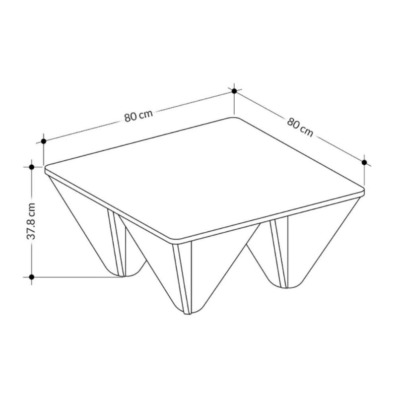 Tavolino da salotto Diamond quadrato rovere