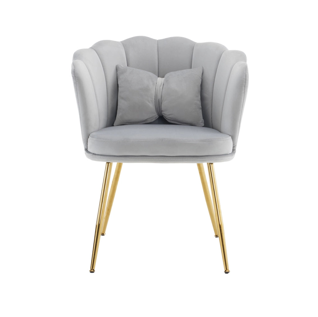 Set di 2 poltrone 63 x 58 x 77 cm grigie – schienale a petalo con cuscini