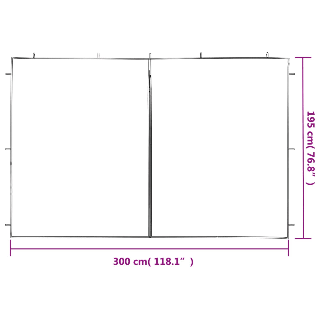 Parete per Tendostruttura in PE  2 pz con Cerniera Antracite 45118