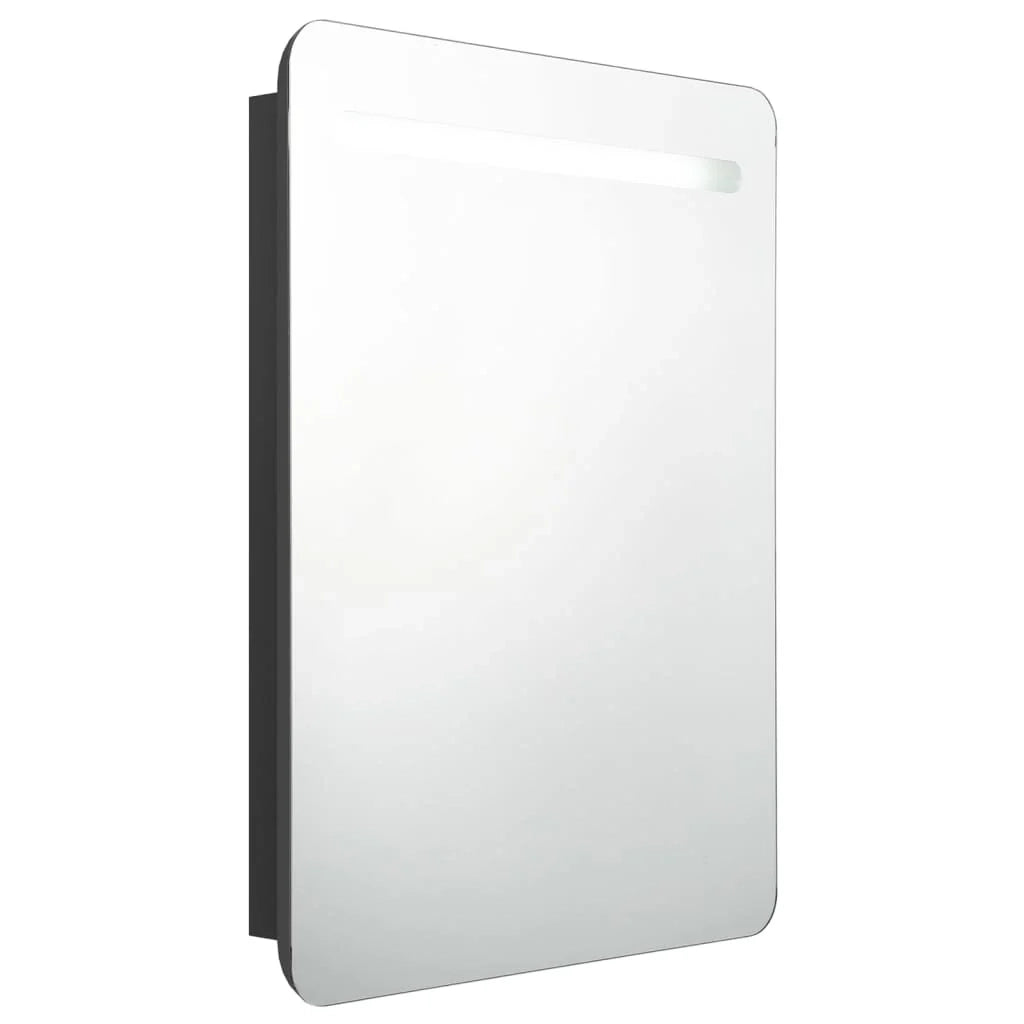 Mobile da bagno con specchio LED 60 x 11 x 80 cm MDF nero 02_0006613