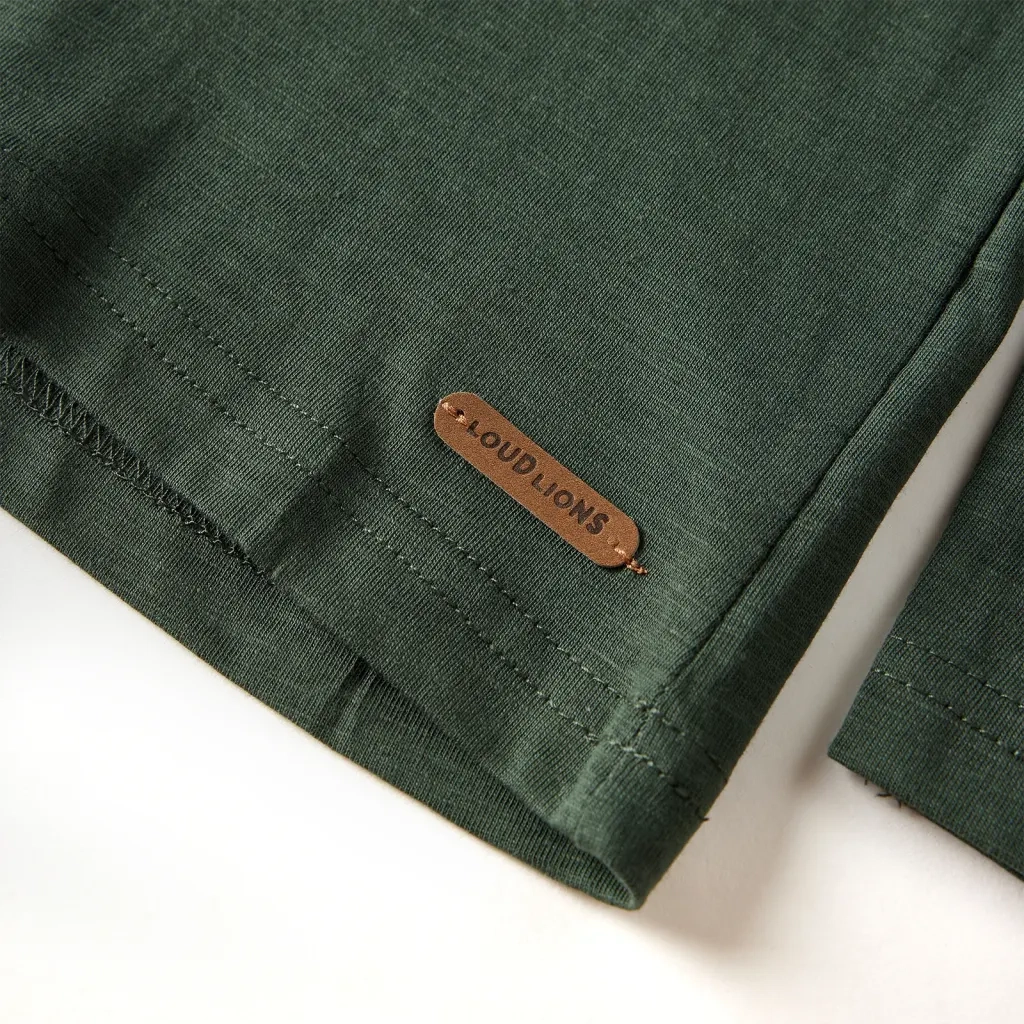 Maglietta da Bambino a Maniche Lunghe Verde Scuro 104 13070
