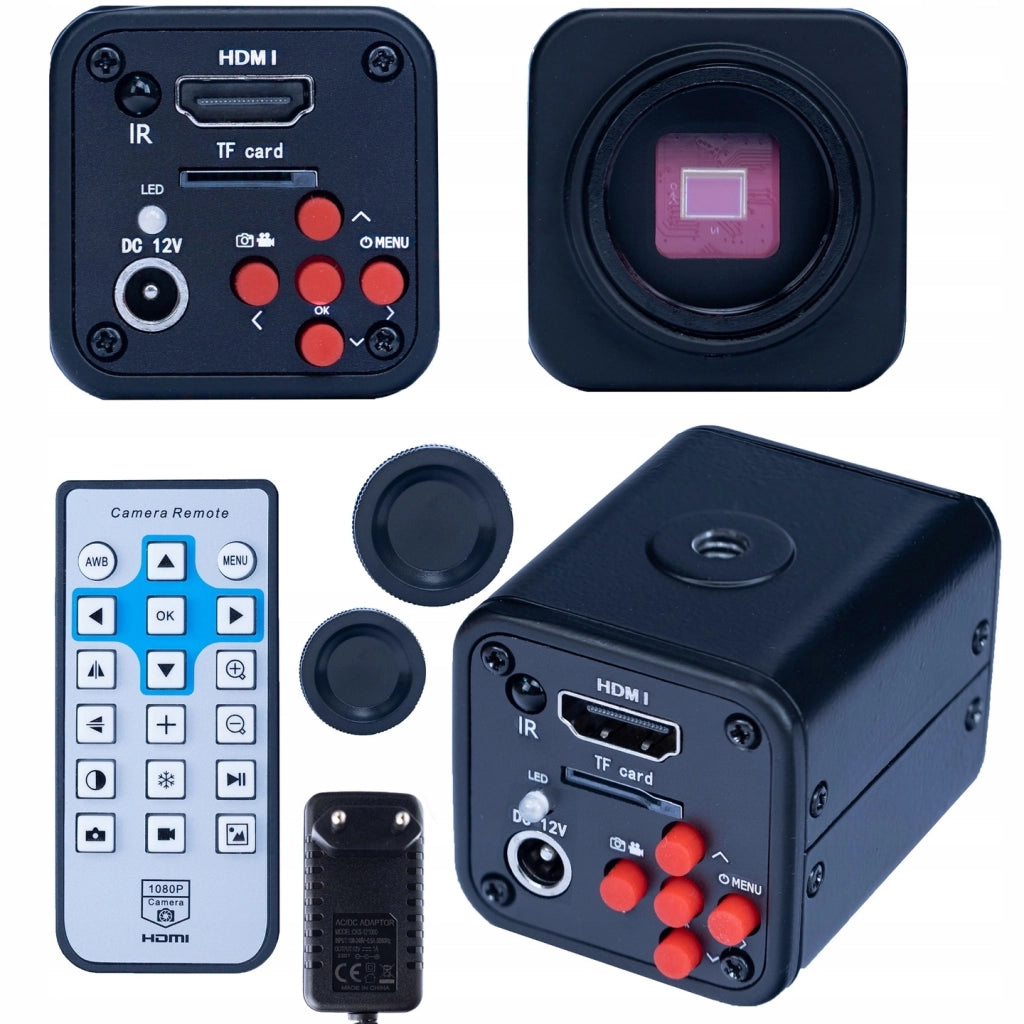 Mikroscopio Trinoculare 7–45x con Fotocamera C-Mount 16MP 4K + Lente Barlow 0.5x + Illuminatore LED 56x
