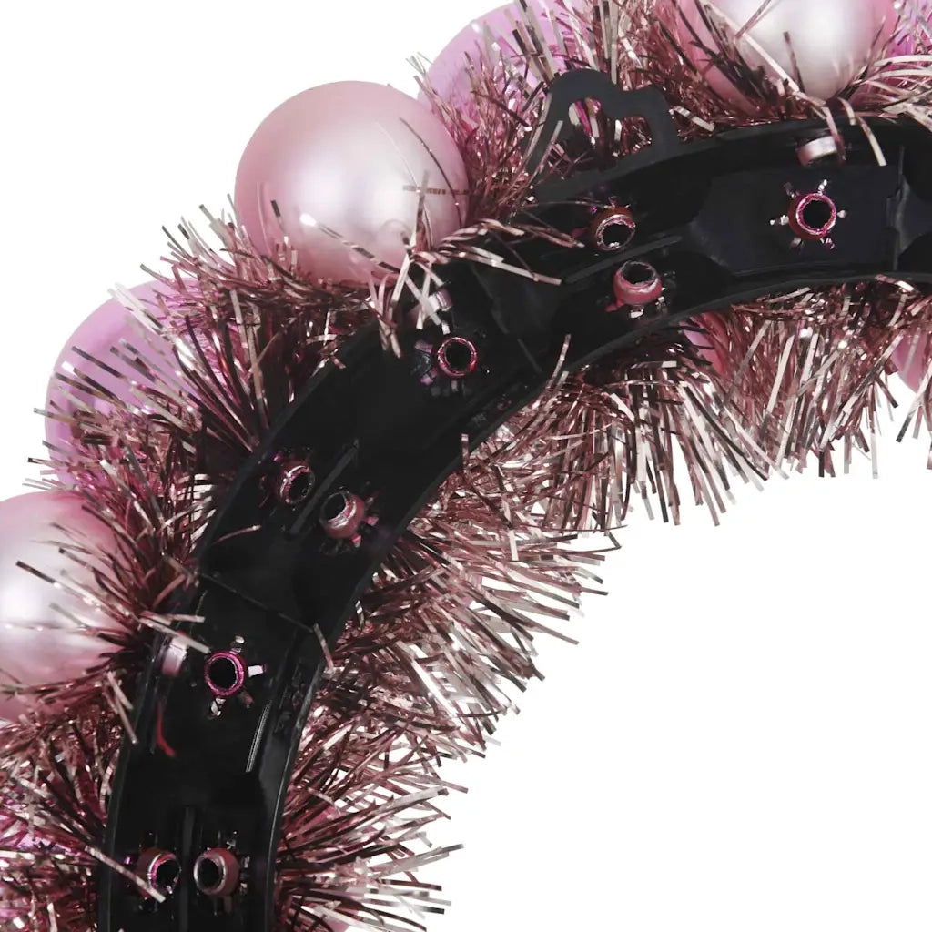 Corone di Palline di Natale 2 pz Rosa 33 x 33 x 7 cm CFW6067595