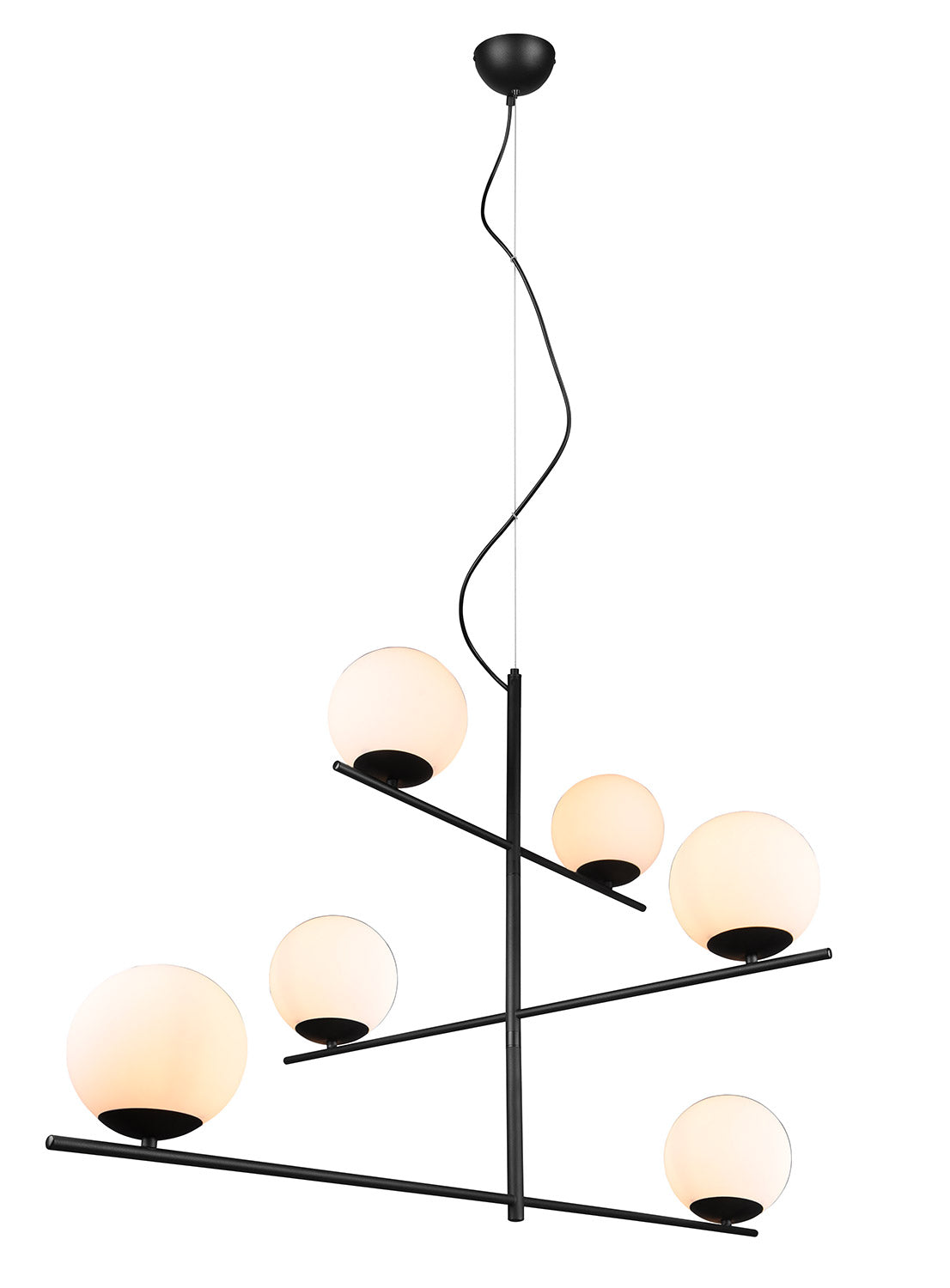 Lampada a Sospensione da Interno Attacco E14 in Metallo Nero Opaco