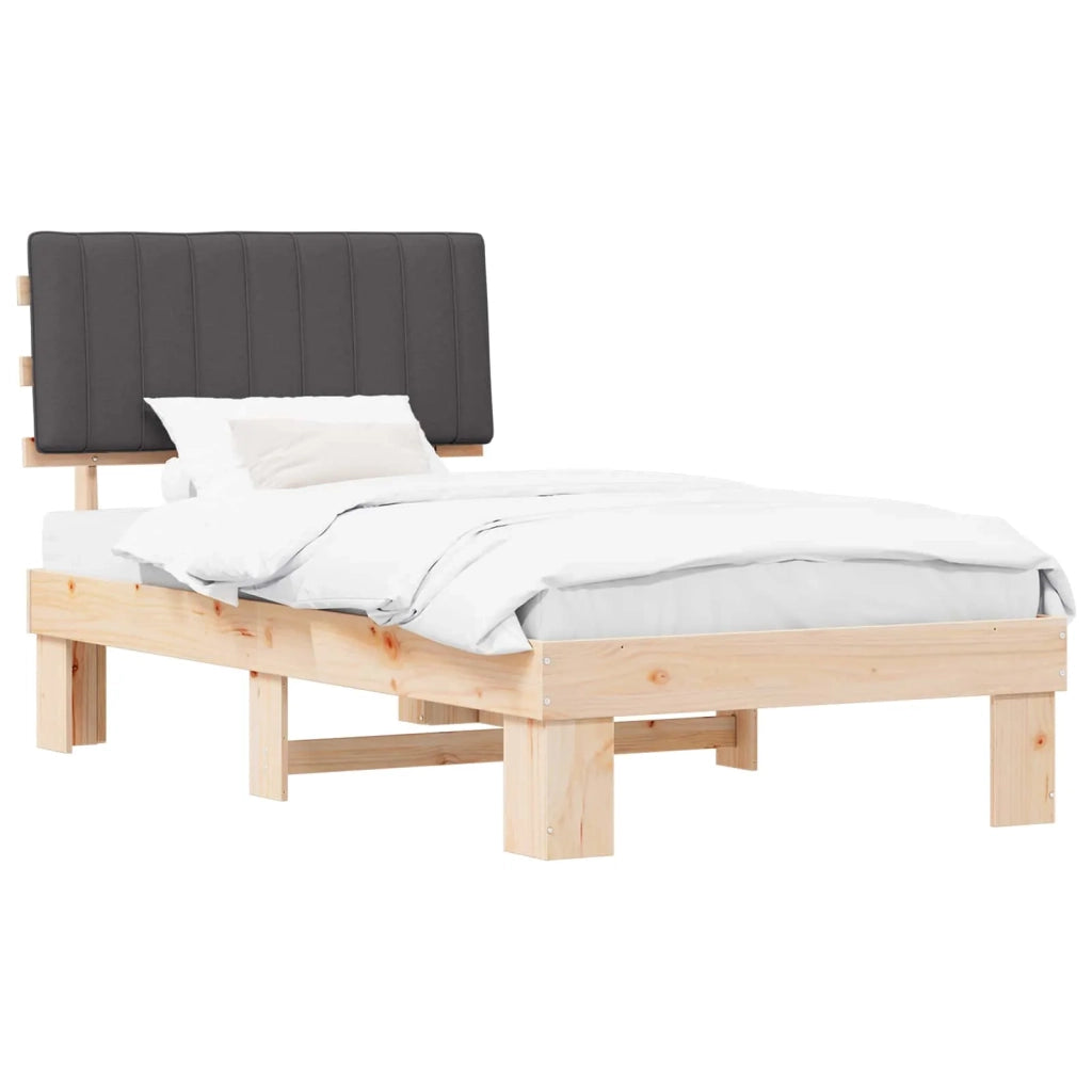Letto con Testiera Rivestita Grigio scuro 100 x 200 cm 877510