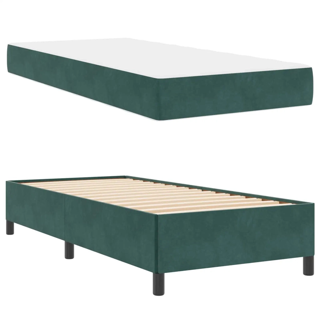 Struttura del letto Verde Scuro 90 x 200 cm Tessuto