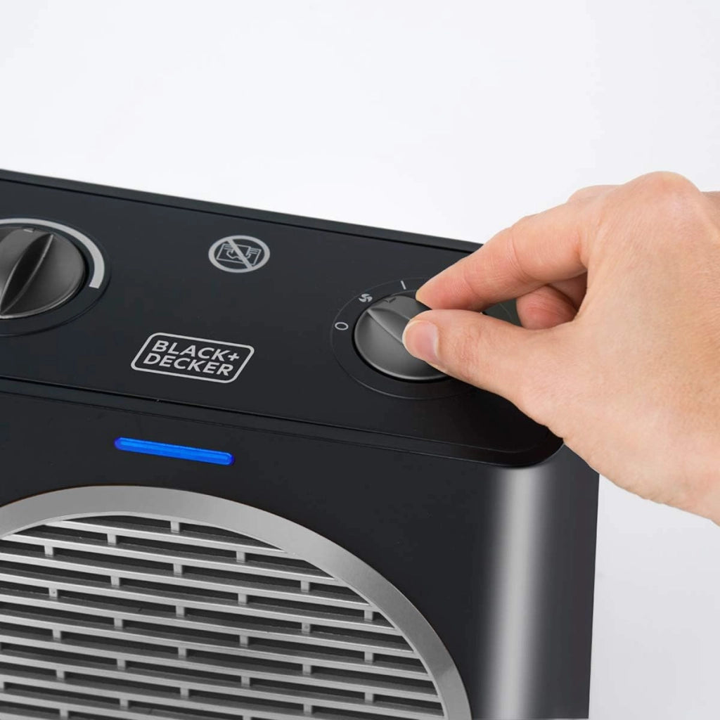 Black+decker bxsh2003e termoventilatore, 2000 w, plastic, nero da pavimento spegnimento automatico