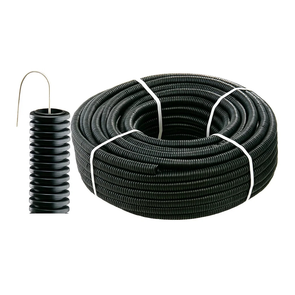 Tubo corrugato per cavi elettrici pieghevole pvc autoestinguente con sonda *** diametro 20 millimetri, lunghezza metr...