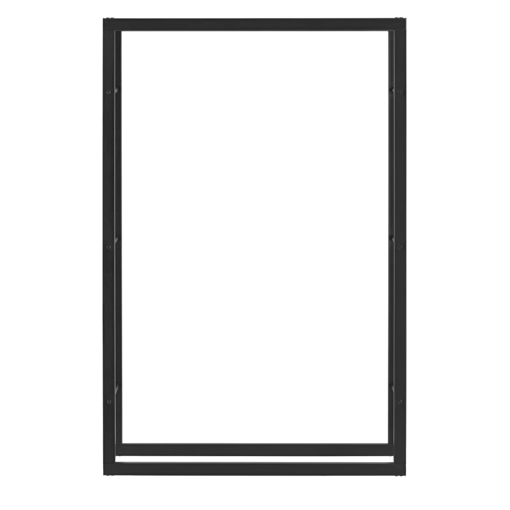 Portalegna per uso interno/esterno portalegna di design supporto per la conservazione della legna da ardere acciaio 100 x 25 x 150 cm nero 03_0006297