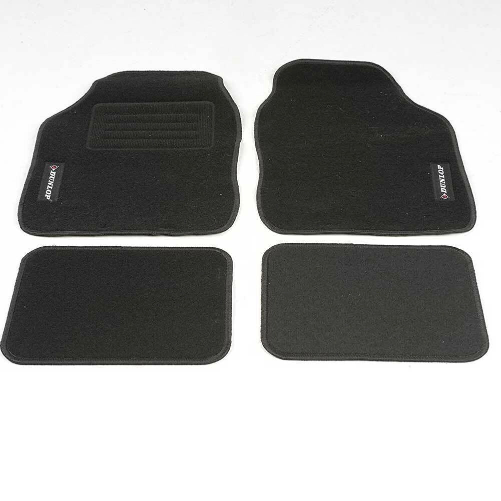 4x Tappeti Auto Tappetini Anteriori Posteriori in Gomma Moquette Universali Nero