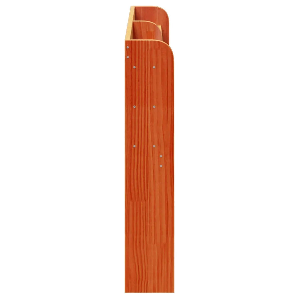 Testiera con Ripiani Marrone Cera 120 cm Legno Massello di Pino 850958