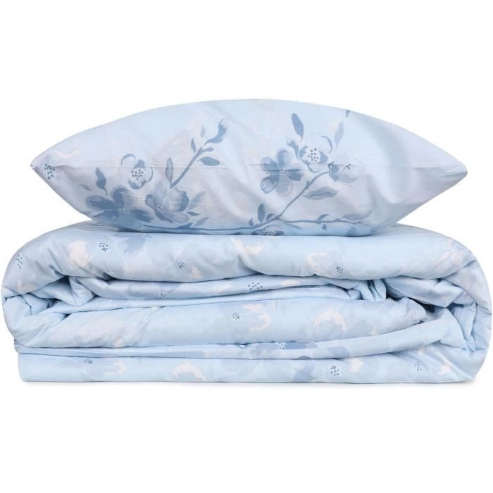 Completo letto - 1 copripiumino 220 x 240 cm + 2 federe 60 x 60 cm - 100% cotone rinforzato - Blu