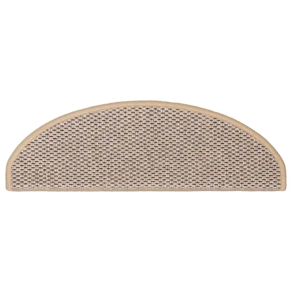 Tappeti Adesivi Scale Aspetto Sisal 30pz 65x21x4cm Beige Chiaro