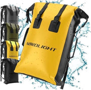 Zak da Bagno 35L - Giallo - Borsa impermeabile con cerniera, cinture imbottite e maniglia rotativa - Ideale per bicicletta, escursioni e attività all'aperto