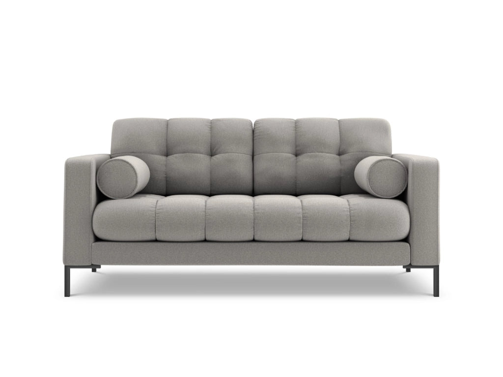 Cosmopolitan Design - Divano "Bali" 2 posti in tessuto strutturato grigio chiaro 