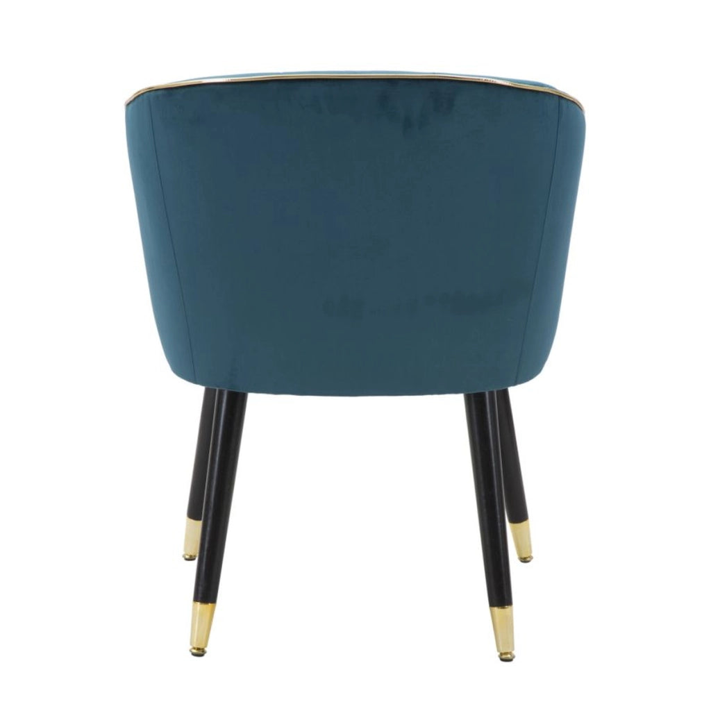 Poltrona Paris ottanio e gold in tessuto con gambe dorate – 62 x 58 x H 78 cm