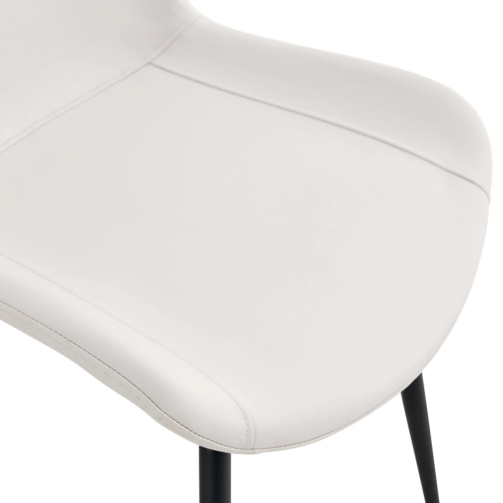 Sedie da pranzo, 4 pezzi in ecopelle bianca e nera con schienale ergonomico, struttura in metallo e piedini antiscivolo