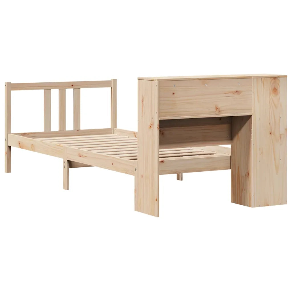 Giroletto con Libreria senza Materasso 75x190 cm in Legno Pino