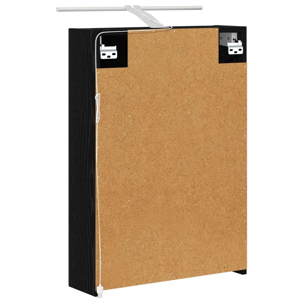 Mobiletto per specchio da bagno Rovere Nero 50 x 14,5 x 70 cm