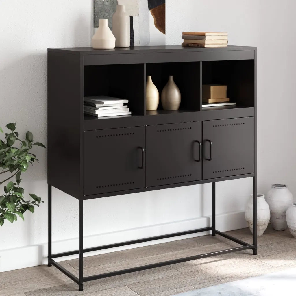 Credenza Nera 100,5x39x107 cm in Acciaio 846590