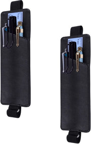 Penholder elastico regolabile, 2-pack penholder in pelle PU, pen holder, adatto per libro di copertina rigida, quaderno, planner e iPad da 8" a 11,6" (nero)