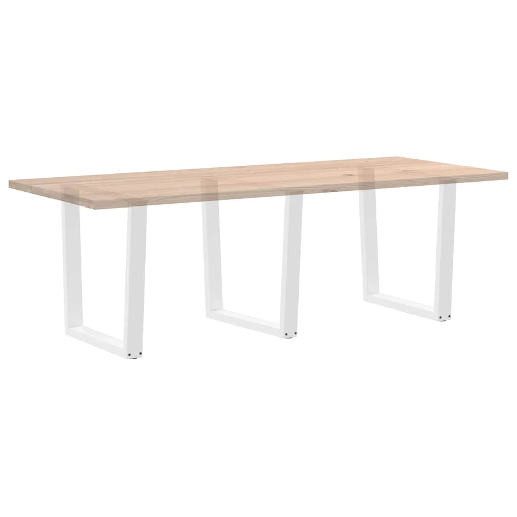 Set di 3 gambe regolabili per tavolo da pranzo a forma di V 90 x 73 cm estetica moderna finitura in acciaio bianco 02_0056955
