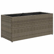 Fioriera rialzata per piante fiori terrazza giardino con 2 vasi 72 x 30 x 32 cm resina intrecciata grigia 02_0038080