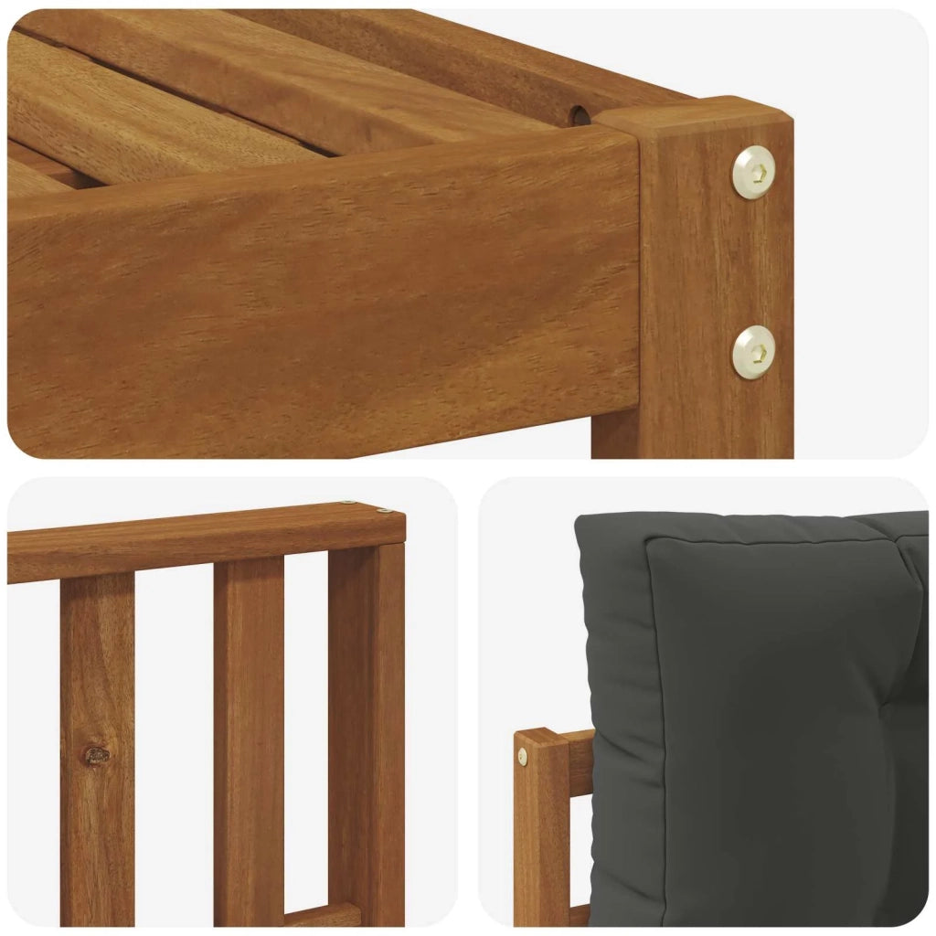 Set di divani da esterno con cuscino 7 pcs Naturale e Antracite