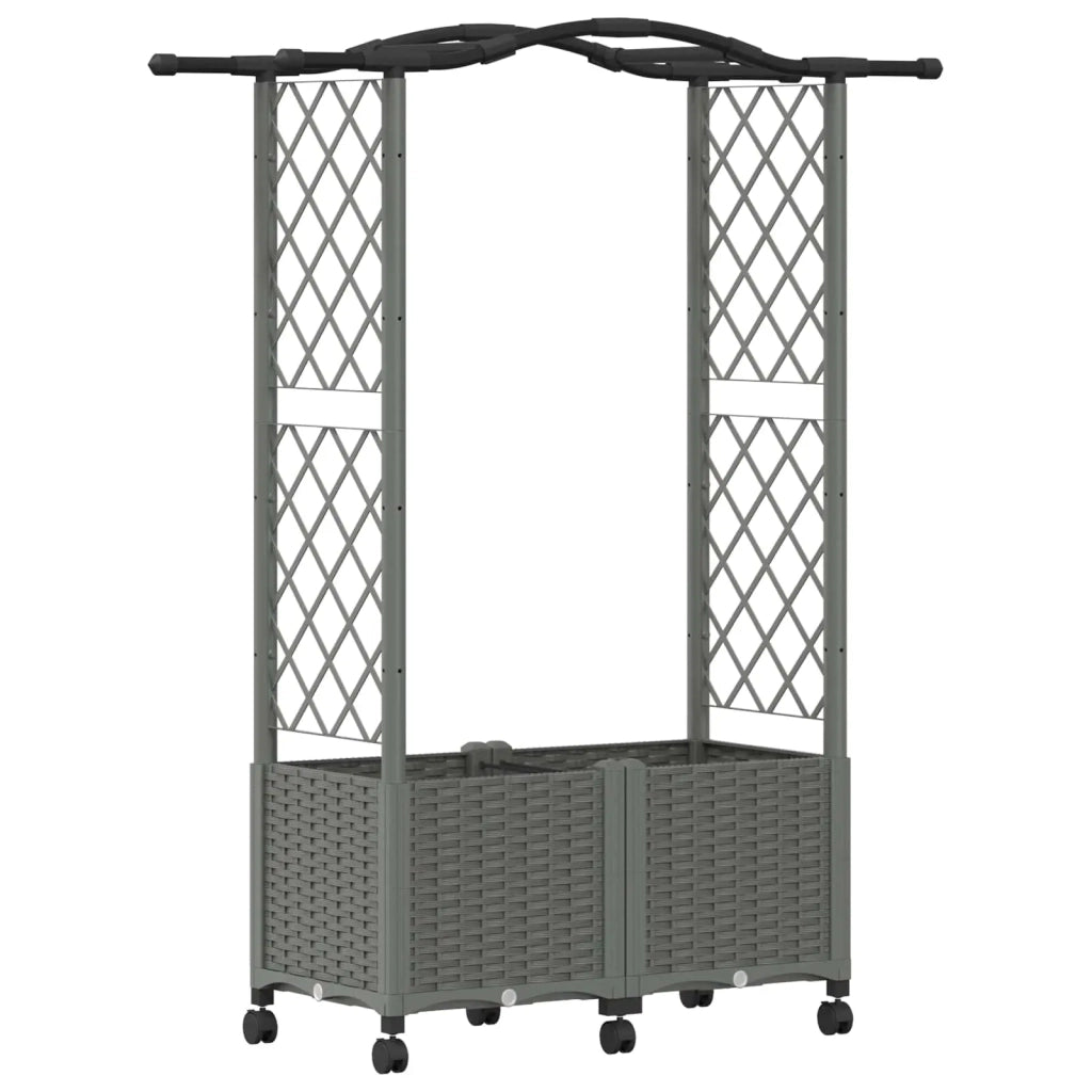 Letto Rialzato con Griglia e Tetto Grigio Chiaro PP 3423016