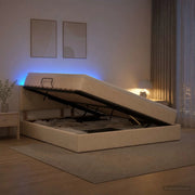 Letto con contenitore LED e materasso Crema 140 x 200 cm 3459070