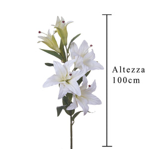Set 3 Rami Artificiali Lilium Composto da 5 Fiori H 100 cm