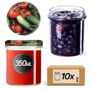 Barattoli per conserve KADAX Avila 350 ml 10 pezzi 82 mm + coperchi "Verdure"