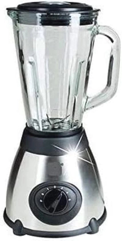 Blender potente 500W con schiacciatore di ghiaccio e contenitore in vetro da 1,5L per smoothie e shake